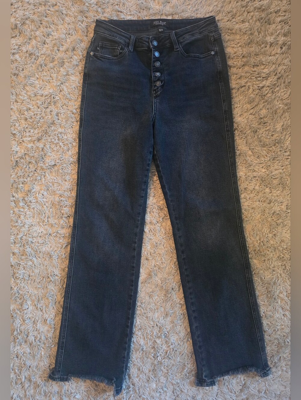 Judy Blue Best Day Button Fly Straight Jeans Dark Wash Blue Size 9/29
